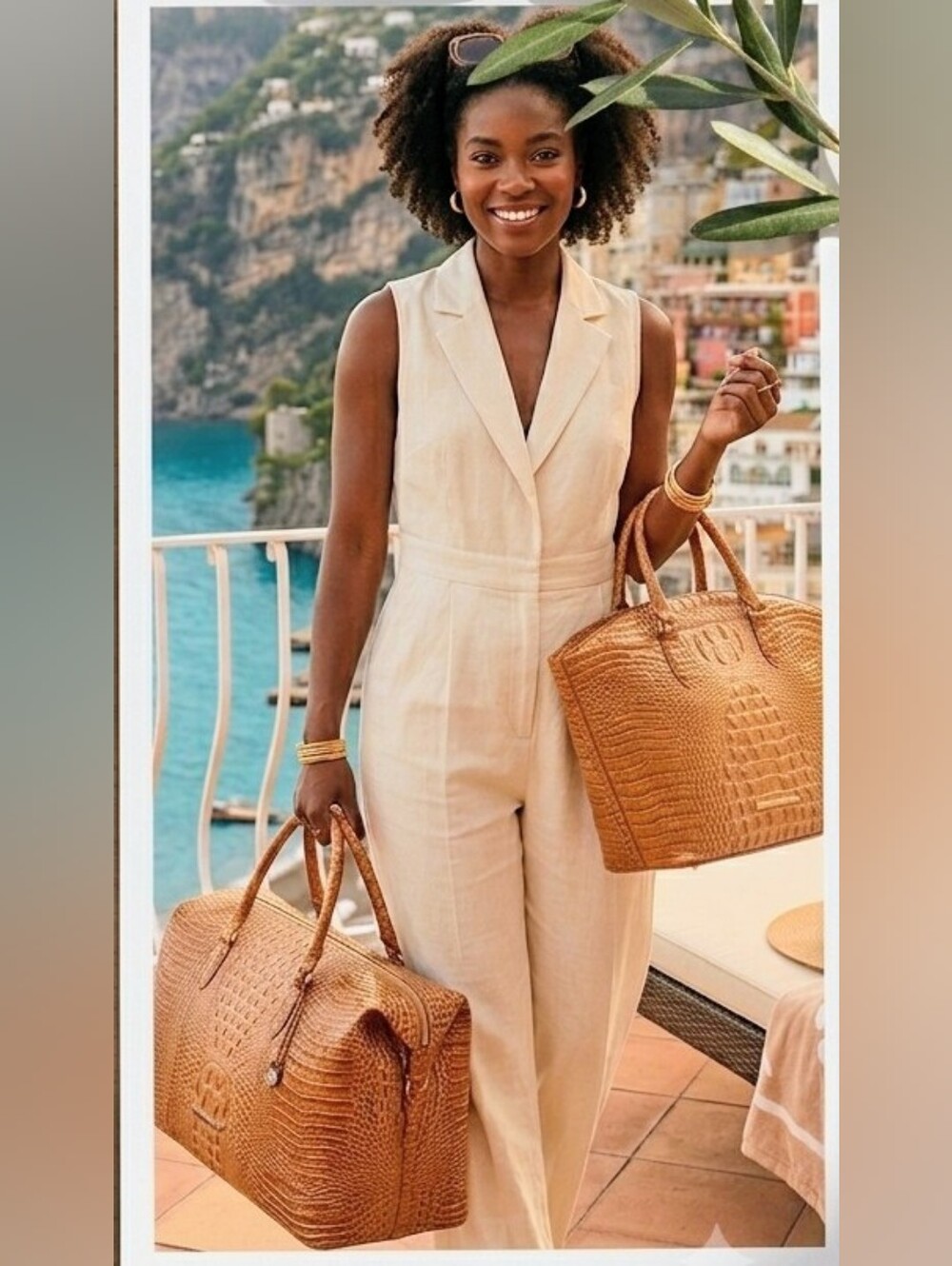 Brahmin Navy Duxbury Weekender in Honey Brown